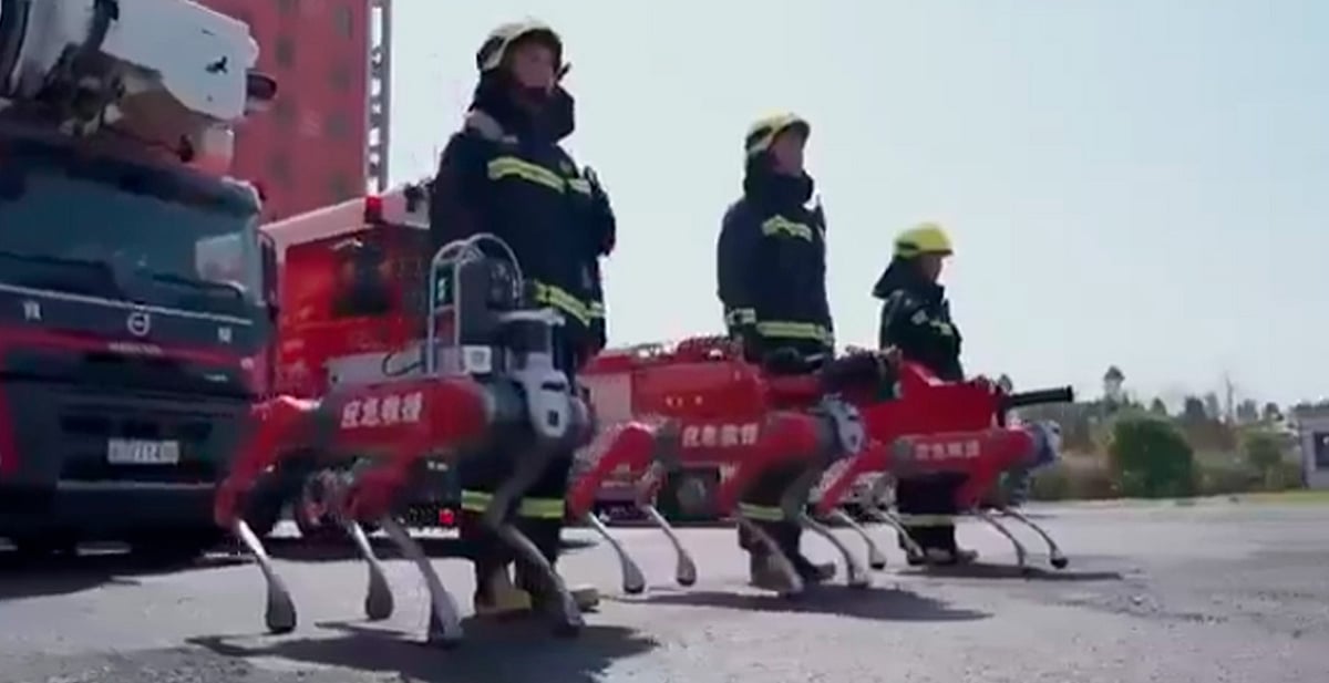 Robots cuadrúpedos contra incendios: China presenta su última tecnología