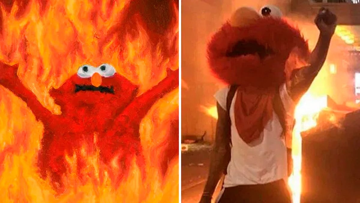 Llega Elmo a protestas en EU y la imagen se viraliza
