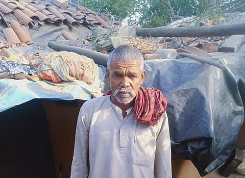 बुजुर्ग किसान रामचंदर मौर्य (70) / फोटो - सत्य प्रकाश भारती, द मूकनायक 