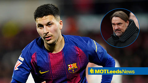 Barcelona forward Roony Bardghji and Leeds United boss Daniel Farke.
