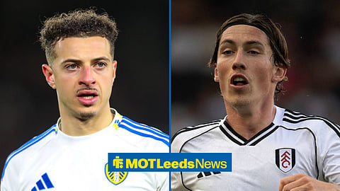 Ethan Ampadu playing for Leeds and Harry Wilson in action for Fulham in a split image