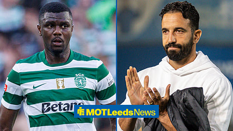 Ousmane Diomande seen during Liga Portugal game between teams of Sporting CP and SL Benfica and Ruben Amorim of Sporting CP seen during the Liga Portugal Betclic match between GD Estoril Praia and Sporting CP.