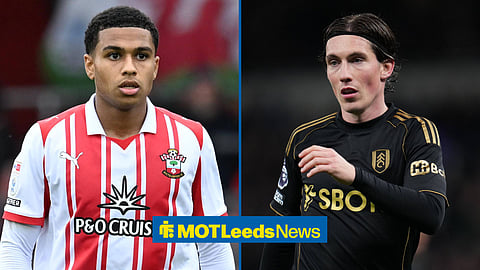 Shea Charles in action for Southampton on the left with Harry Wilson in action for Fulham on the right