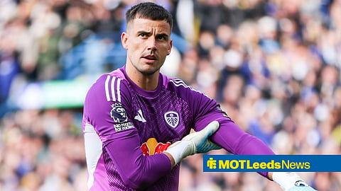 Karl Darlow looking concentrated for Leeds United