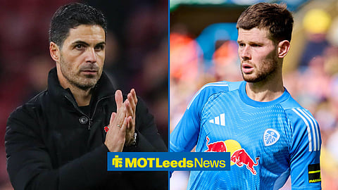 Arsenal manager Mikel Arteta and former Leeds United goalkeeper Illan Meslier