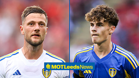 A side-by-side image of former Leeds United defender Liam Cooper and Whites gem Harry Gray