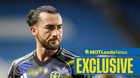 Jack Harrison warming up for Leeds United