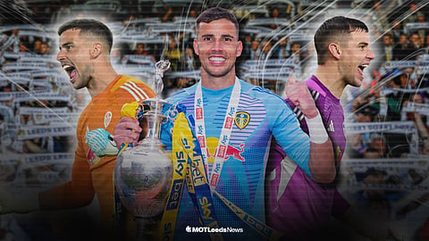 Karl Darlow celebrating for Leeds United