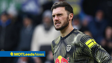 Lucas Perri in Leeds United warm-up gear in 25/26 season