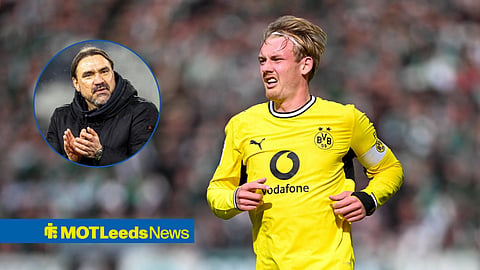 Julian Brandt in action for Borussia Dortmund and Leeds United boss Daniel Farke