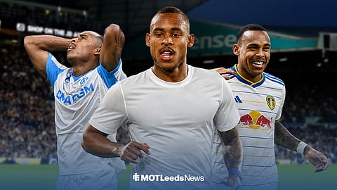 Igor Paixao in a Marseille shirt and Igor Paixao in a Leeds United shirt