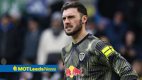 Lucas Perri looking frustrated at Leeds United