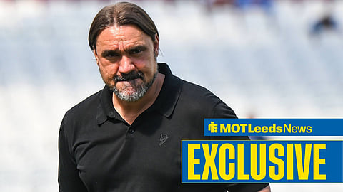 Daniel Farke concentrating for Leeds United