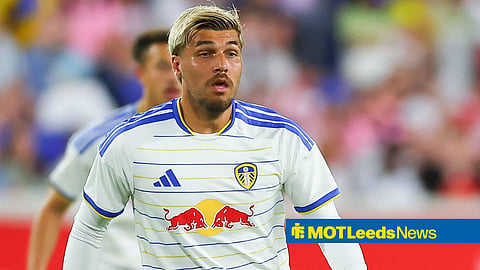 Joel Piroe playing for Leeds United