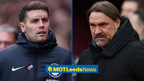 Brighton manager Fabian Hurzeler and Leeds United manager Daniel Farke