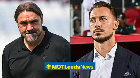 Leeds United manager Daniel Farke and Newcastle United manager Mathias Jaissle