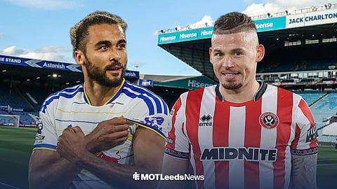 Dominic Calvert-Lewin celebrating vs Newcastle with Kalvin Phillips smiling ahead of Elland Road