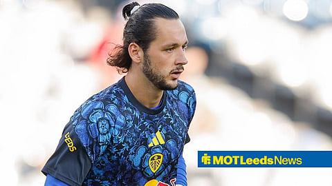 James Trafford warming up for Leeds United
