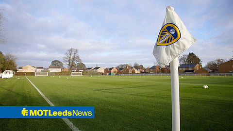 General view of a pitch and corner flag at Leeds United's Thorp Arch training ground