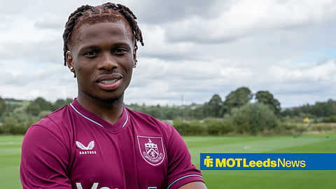 Leeds United's Largie Ramazani posing after signing for Burnley on loan