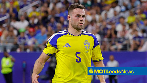 Gabriel Gudmundsson in action for Sweden