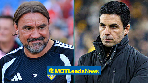 Arsenal manager Mikel Arteta and Leeds United manager Daniel Farke