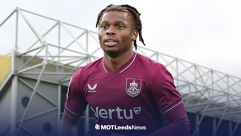 Largie Ramazani in a Burnley kit ahead of Elland Road