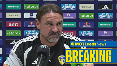 Daniel Farke speaking at a press conference