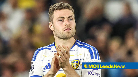 Gabriel Gudmundsson in a Leeds United shirt at Elland Road