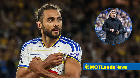 Leeds United striker Dominic Calvert-Lewin and Leeds United manager Daniel Farke