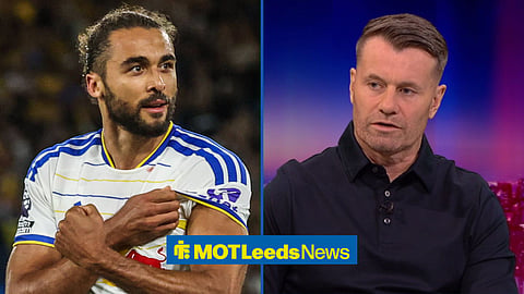 Dominic Calvert-Lewin celebrating a goal and Shay Given speaking on BBC MOTD