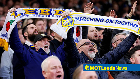 Leeds United fans singing at Elland Road