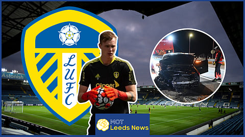 Kristoffer Klaesson lucky to survive as images of the Leeds United man's car are released [Credit: X]