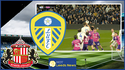 The referee missed a clear handball during Leeds v Sunderland. [Credit: Sky Sports]