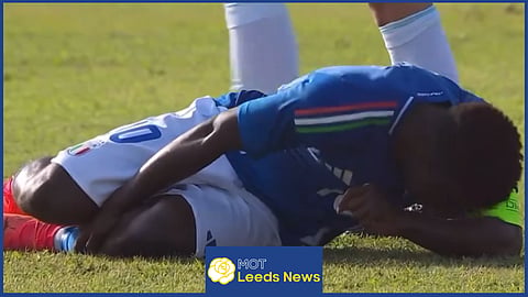 Leeds United star Wilfried Gnonto star was injured for Italy [Credit: @Friedkinismo11 on X]