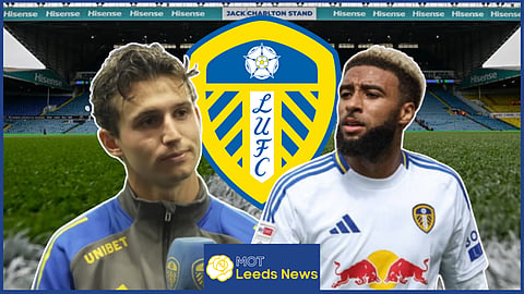 Leeds United men Brenden Aaronson and Jayden Bogle - Credit Leeds via YouTube & Imago