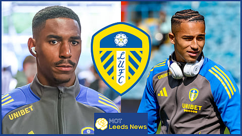 Leeds United duo Mateo Joseph and Junior Firpo 
[Credit: Imago]
