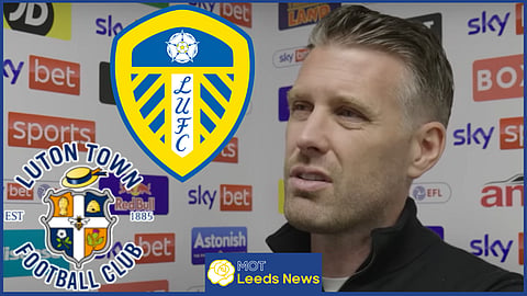Rob Edwards was caught in a joking exchange with Manor Solomon in Leeds United v Luton Town [Credit: Luton Town on YouTube]