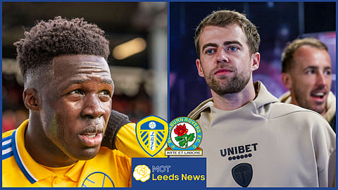 Leeds United attackers Patrick Bamford and Willy Gnonto (Credit: Imago).