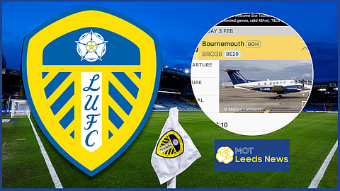 Leeds United had their eye on a flight to Bournemouth Airport [credit: FlightRadar24]