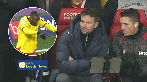 Tom Cleverley wasn't happy as Watford lost v Leeds. (Credit: Sky Sports)