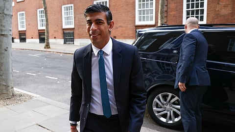 FILE PHOTO: Conservative leadership candidate Rishi Sunak arrives at an office building in London, Britain, July 20, 2022. 