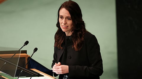 FILE PHOTO: New Zealands' Prime Minister Jacinda Ardern addresses the 77th United Nations General Assembly at U.N. headquarters in New York City, New York, U.S., September 23, 2022. 