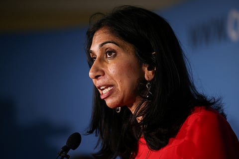 FILE PHOTO: British Attorney General and Conservative leadership candidate Suella Braverman attends the Conservative Way Forward launch event in London, Britain, July 11, 2022. 