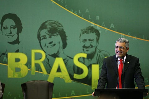 FILE PHOTO: Brazil's Institutional Relations Minister Alexandre Padilha talks during his inauguration ceremony at the Itamaraty Palace in Brasilia September 28, 2009. 