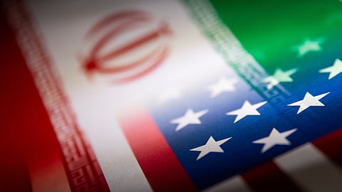 FILE PHOTO: Iran's and U.S.' flags are seen printed on paper in this illustration taken January 27, 2022. 