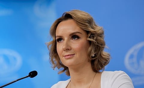 Russian Presidential Commissioner for Children's Rights Maria Lvova-Belova attends a news conference in Moscow, Russia, April 4, 2023. 