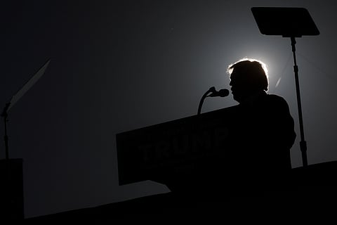FILE PHOTO: Former U.S. President Donald Trump speaks during the first rally for his re-election campaign at Waco Regional Airport in Waco, Texas, U.S., March 25, 2023. 
