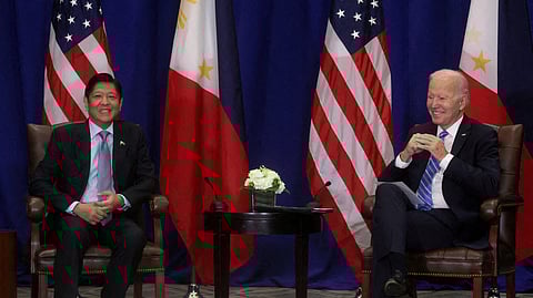 FILE PHOTO: U.S. President Joe Biden takes part in a bilateral meeting with Philippines President Ferdinand Romualdez Marcos, Jr. in New York, New York, U.S., September 22, 2022. 