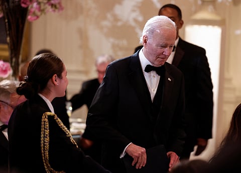 FILE PHOTO: U.S. President Joe Biden attends an official State Dinner in Washington, U.S. April 26, 2023. 